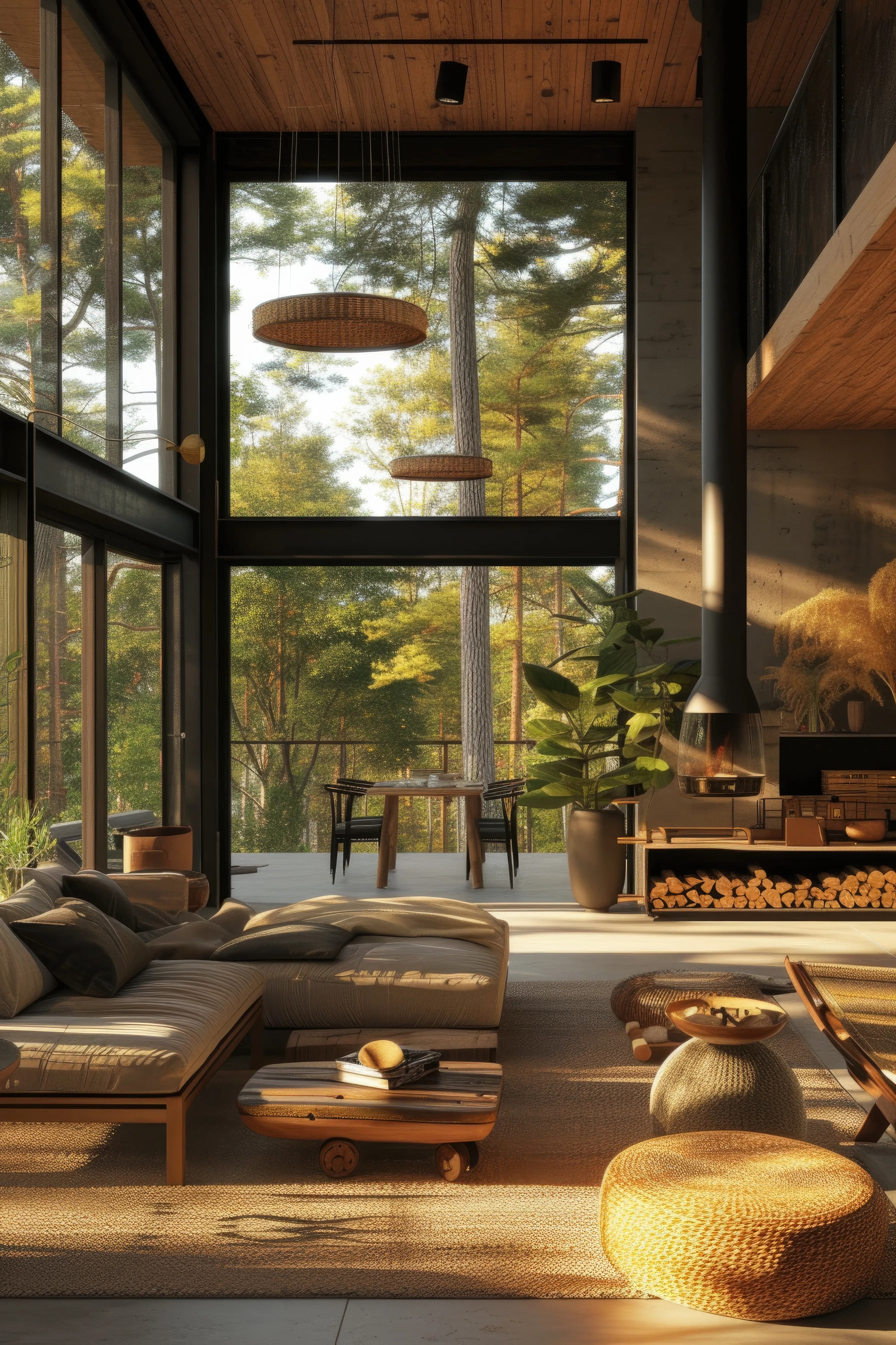 Modern sanctuary living space bathed in natural light